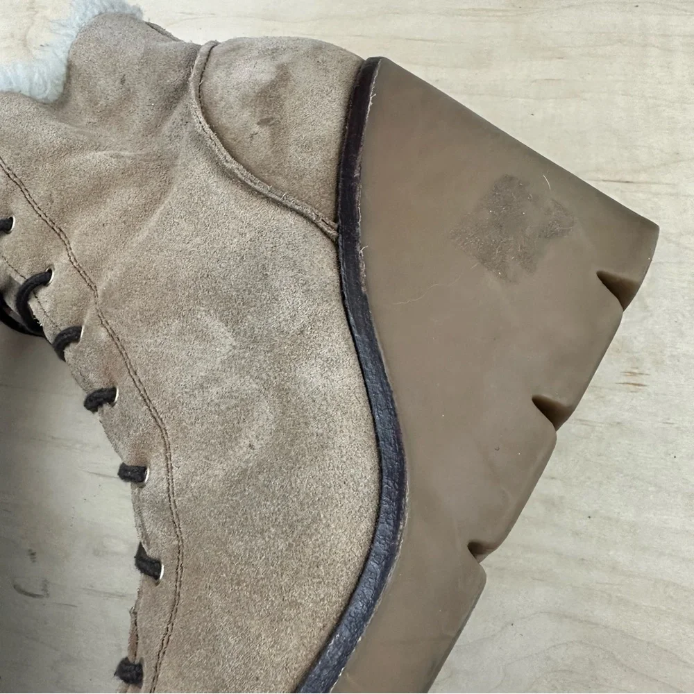 Michael Kors wedge Boots with Fur Trim